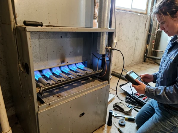 Clean blue burner flame after an ignition repair